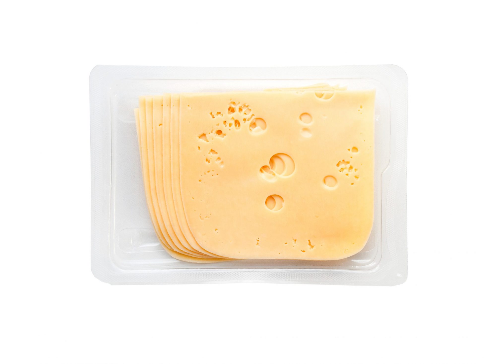 Top,View,Close-up,Of,Square,Cheese,Radamer,Slices,In,A
